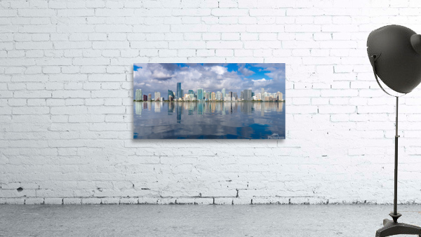 View of Miami Skyline with artificial reflection Wall Preview