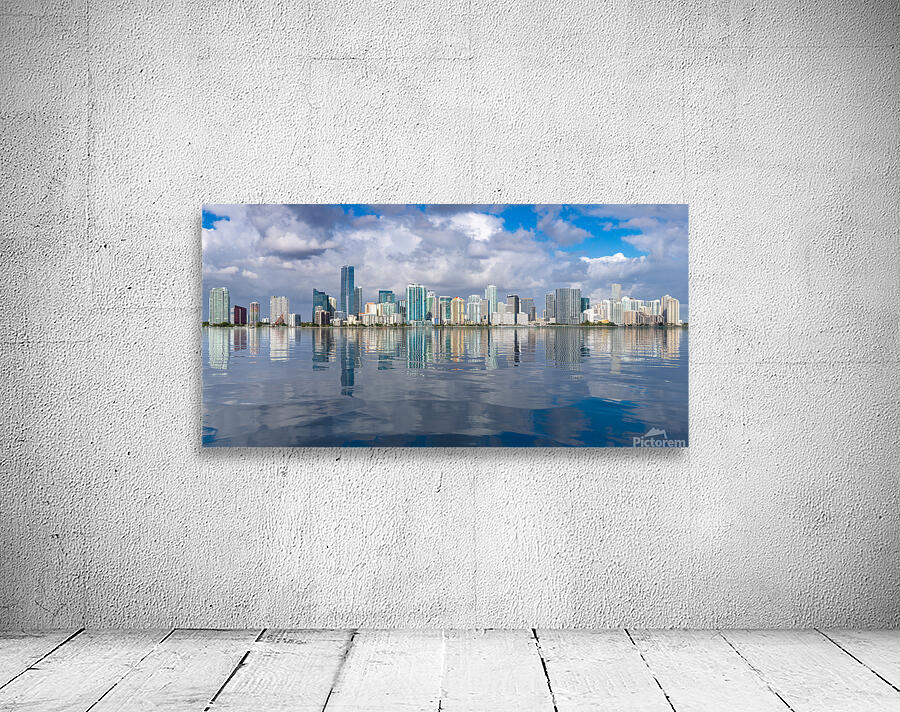 View of Miami Skyline with artificial reflection Wall Preview