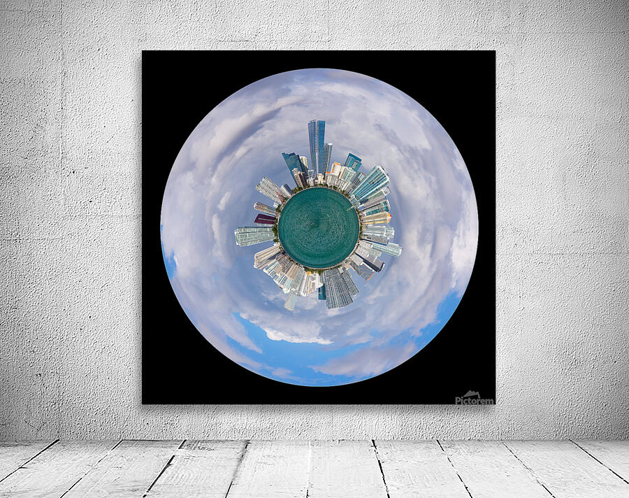 Little earth circular view of Miami Skyline Wall Preview