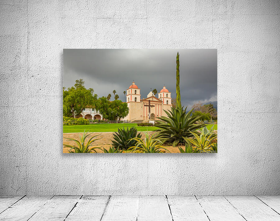 Cloudy stormy day at Santa Barbara Mission Wall Preview