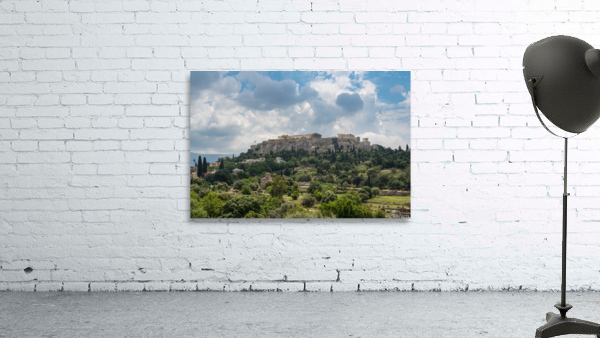 Acropolis hill rises above Greek Agora in Athens Wall Preview