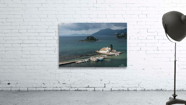Vlacherna monastery near the airport on island of Corfu Wall Preview
