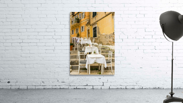 Small empty taverna in Old Town Corfu Wall Preview