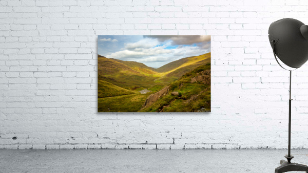 View through moorland valley from HardKnott Pass Wall Preview