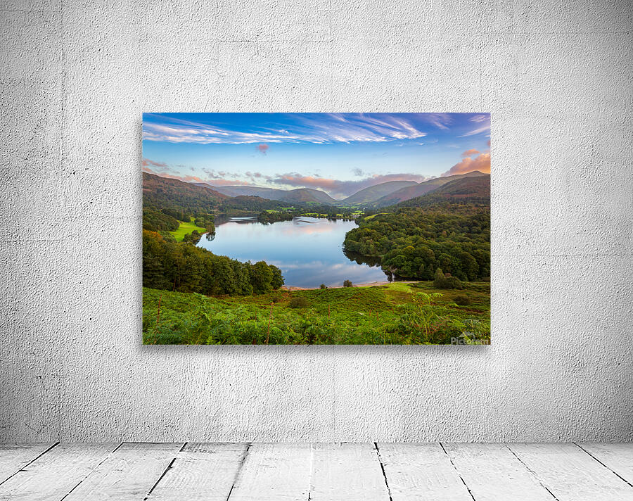 Lake Grasmere at dawn in Lake District Wall Preview