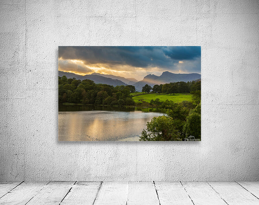 Sunset at Loughrigg Tarn in Lake District Wall Preview