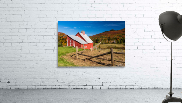 Grandview Farm barn with fall colors in Vermont Wall Preview