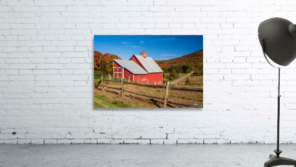 Grandview Farm barn with fall colors in Vermont Wall Preview