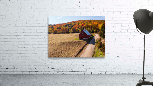 Grandview Farm barn with fall colors in Vermont Wall Preview