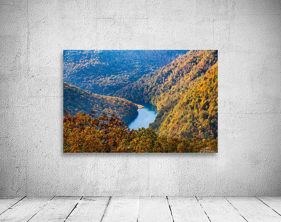 Sunrise over Cheat river from Coopers Rock Wall Preview