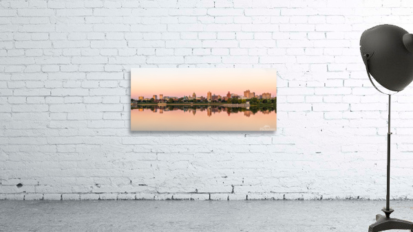 Sunset illuminates the city skyline of Harrisburg in Pennsylvani Wall Preview
