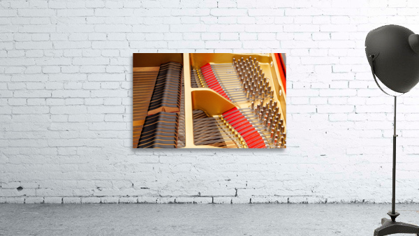 Interior of grand piano with strings Wall Preview