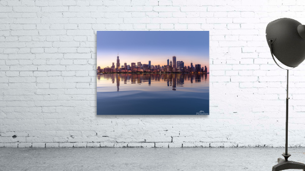 Sunset over city skyline Chicago from Observatory Wall Preview
