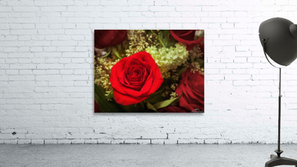Oil painting of red rose bouquet Wall Preview