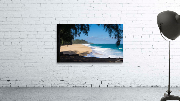 Powerful waves flow onto sand at Lumahai Beach Kauai Wall Preview