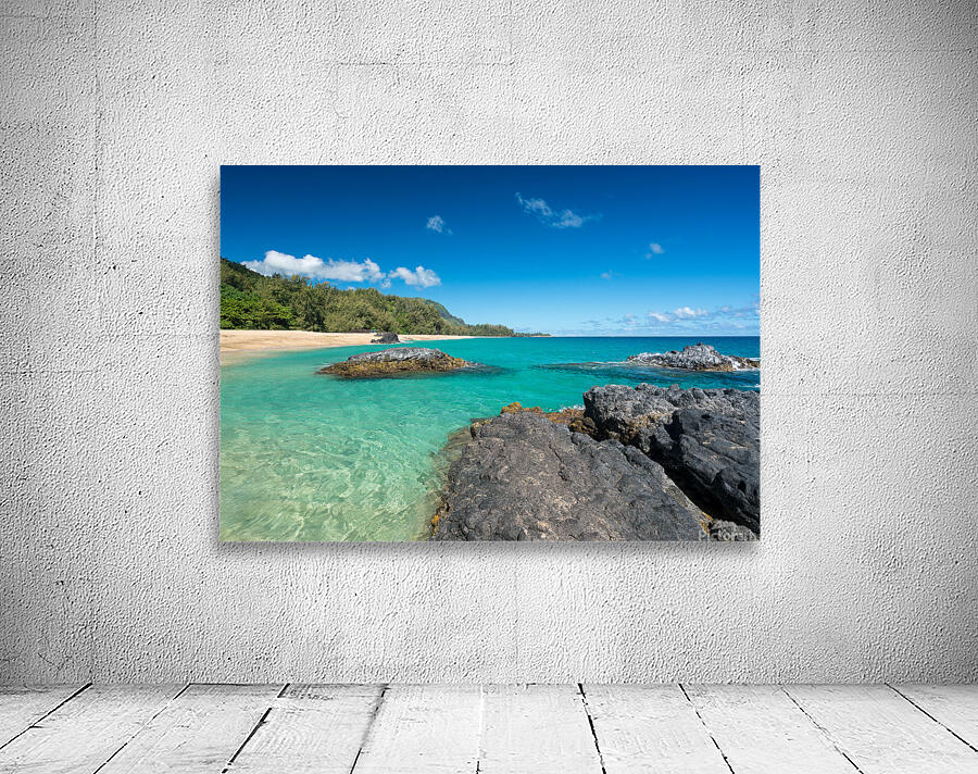 Lumahai Beach Kauai  with rocks Wall Preview
