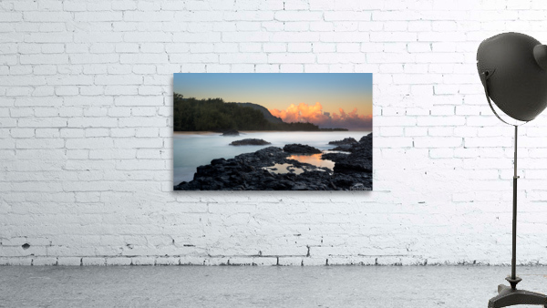 Lumahai Beach Kauai at dawn with rocks Wall Preview