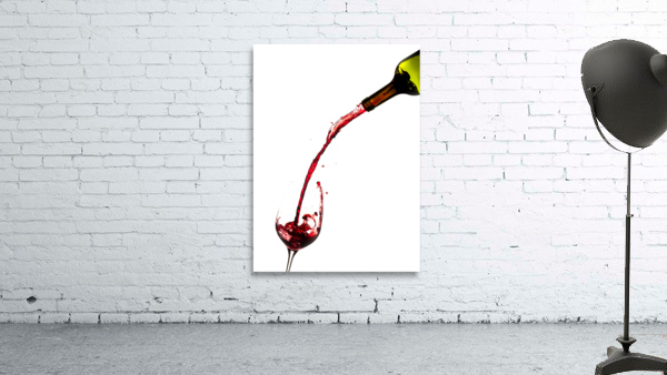 Wine pouring from bottle into glass Wall Preview