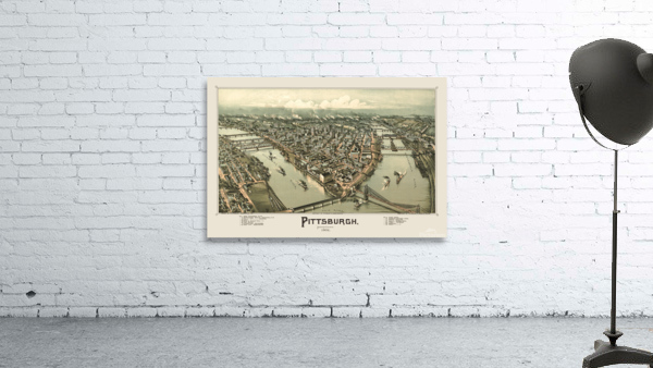 Restored street plan of Pittsburgh PA Wall Preview