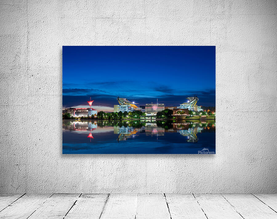 Heinz Field and Carnegie Science Center at night Wall Preview