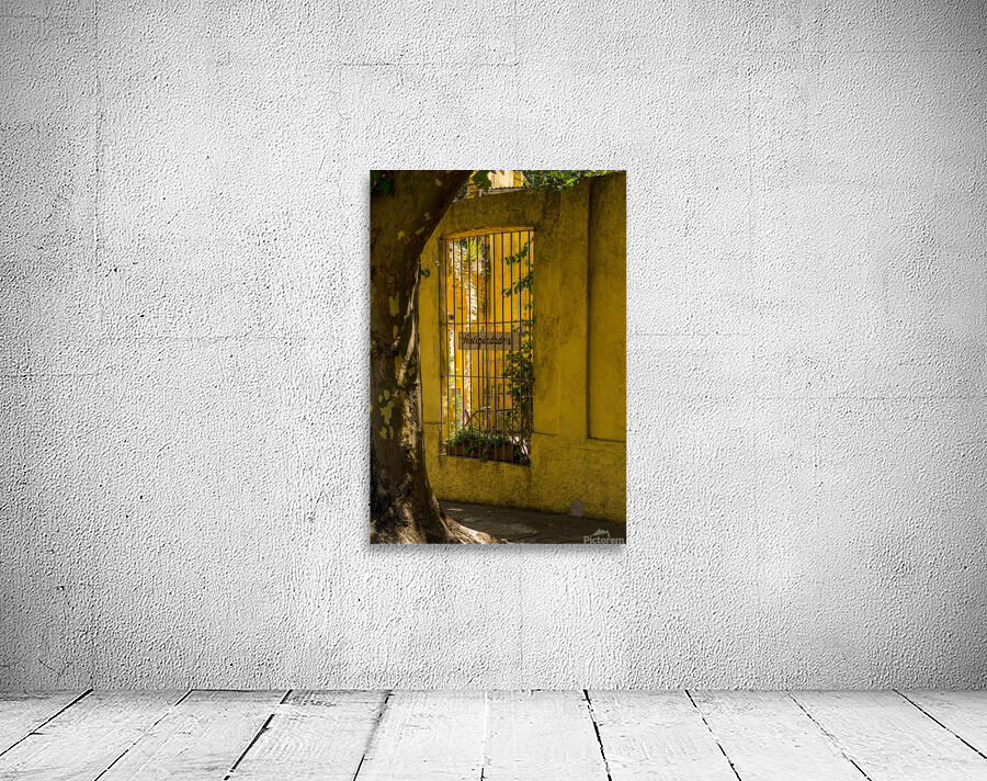 Window to courtyard of antique shop in Colonia del Sacramento Wall Preview
