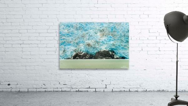 Amalia Glacier towers over large rocks and trees in Patagonia Wall Preview