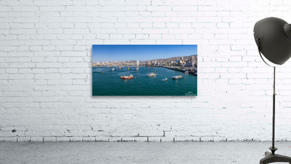 Panorama of Valparaiso harbor in Chile Wall Preview