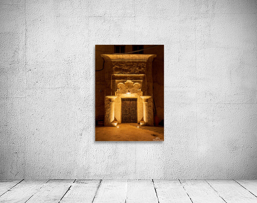 Old buildings and doorways in the Old City in Al Seef are illumi Wall Preview