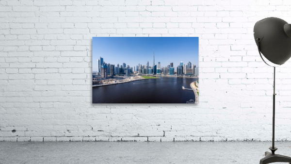 Offices and apartments of Dubai Business Bay with district behin Wall Preview