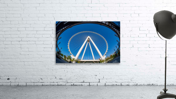 Fisheye view of Ain Dubai observation wheel on Bluewaters Island Wall Preview