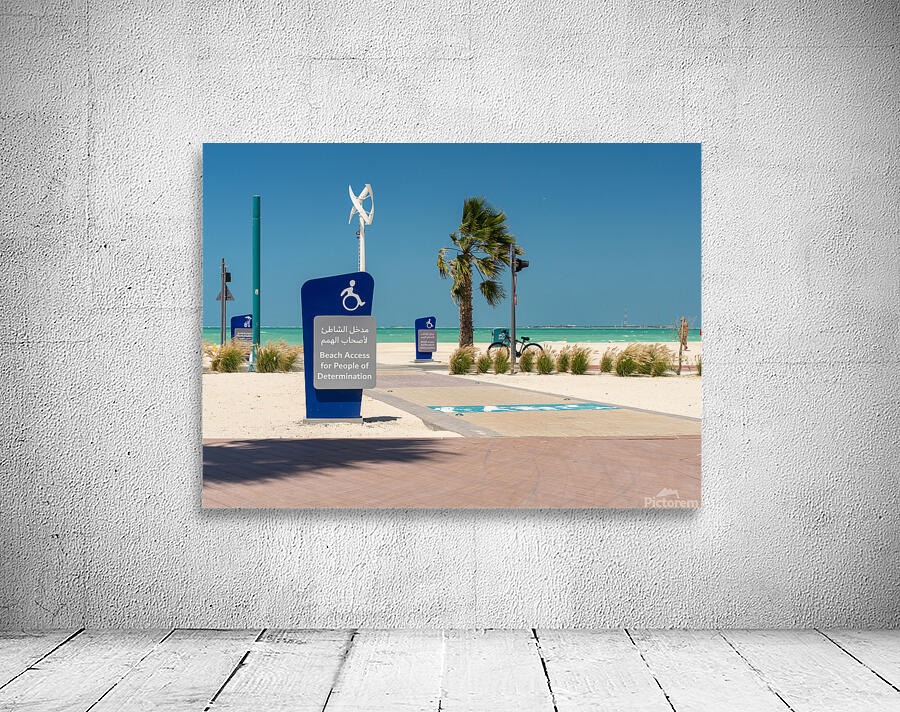 Sign for access to Jumeirah beach for wheelchair users Wall Preview