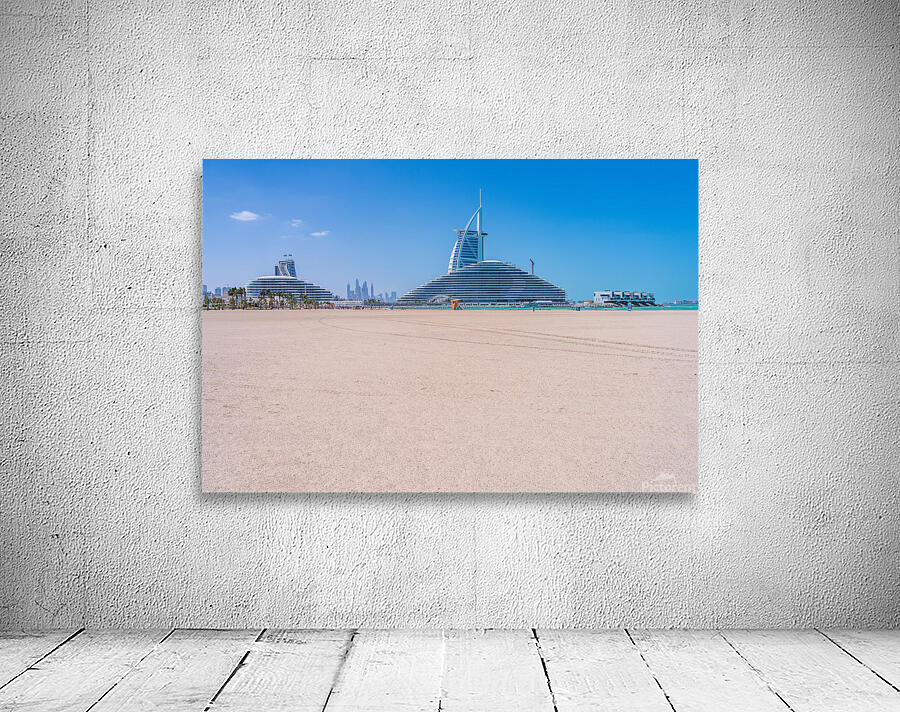 Iconic Burj al Arab behind newly constructed Marsa al Arab hotel Wall Preview