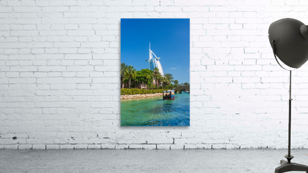 Modern buildings waterways by Souk Madinat Jumeirah in Dubai Wall Preview