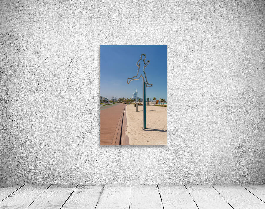 Rubber surface of running track alongside Dubai beach Wall Preview