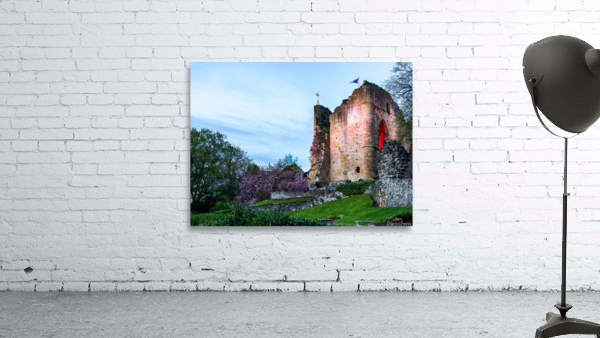 Old stone castle overlooking river in Knaresborough Wall Preview