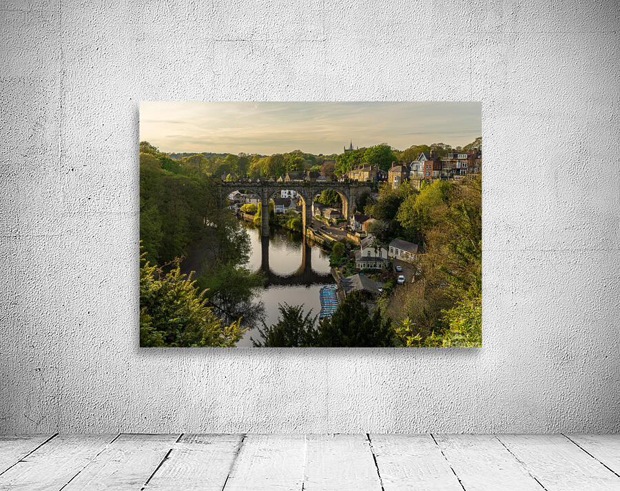 Old stone railway viaduct over River Nidd in Knaresborough Wall Preview
