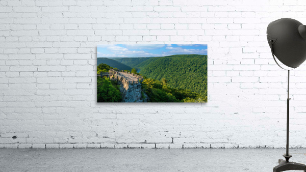 Aerial panoramic image of Cheat River Gorge overlook Wall Preview