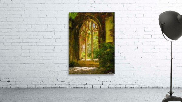 Digital oil painting of the windows of St Dunstan church Wall Preview