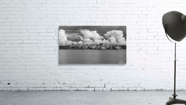 Dramatic monochrome panorama of National Harbor near Washington  Wall Preview