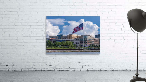 USA Flag flying at National Harbor in Maryland near Washington D Wall Preview