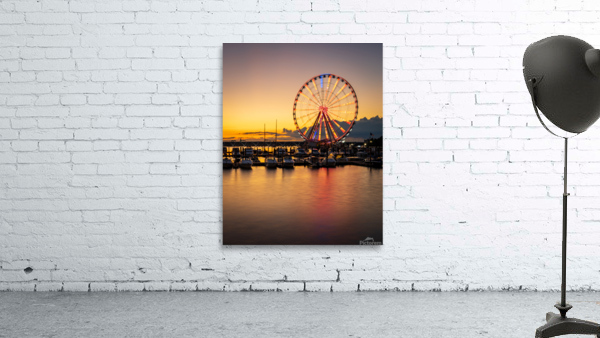 Ferris wheel at National Harbor at sunset Wall Preview