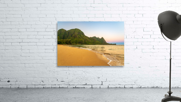 Early morning sunrise over Tunnels Beach on Kauai in Hawaii Wall Preview