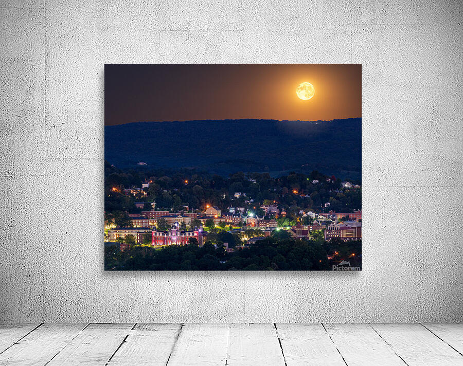 Supermoon rises in the sky above Morgantown in West Virginia Wall Preview