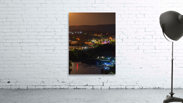 Supermoon rises in the sky above Morgantown in West Virginia Wall Preview