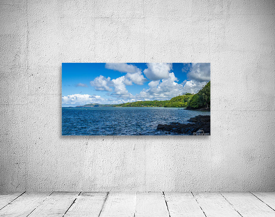 Panoramic view of Princeville coastline on Kauai Wall Preview