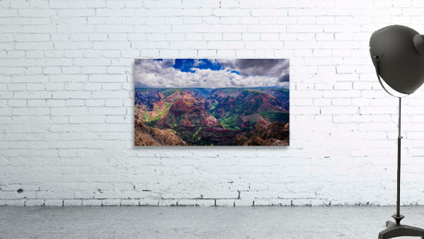 Dramatic sun lighting on Waimea Canyon on Kauai Wall Preview
