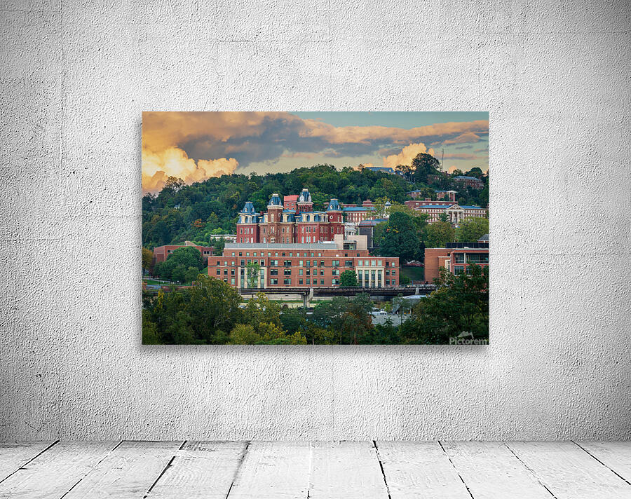 Brooks Hall and Woodburn Hall at dusk in Morgantown WV Wall Preview