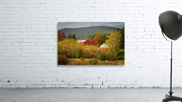 Historic red barn and farm nestled in fall colors in West Virgin Wall Preview