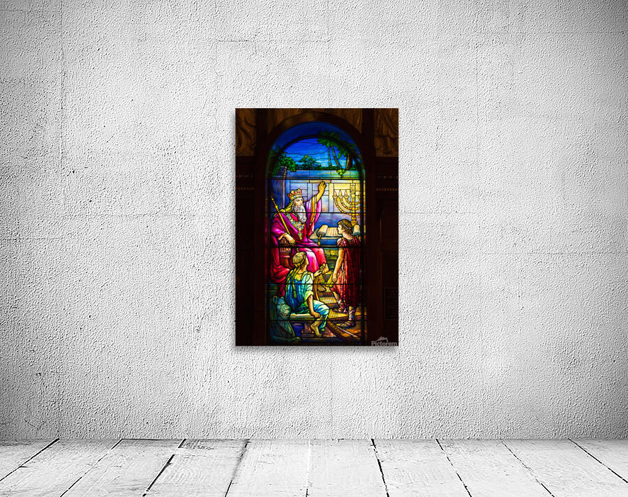 David set singers before the Lord. Tiffany stained glass window. Wall Preview
