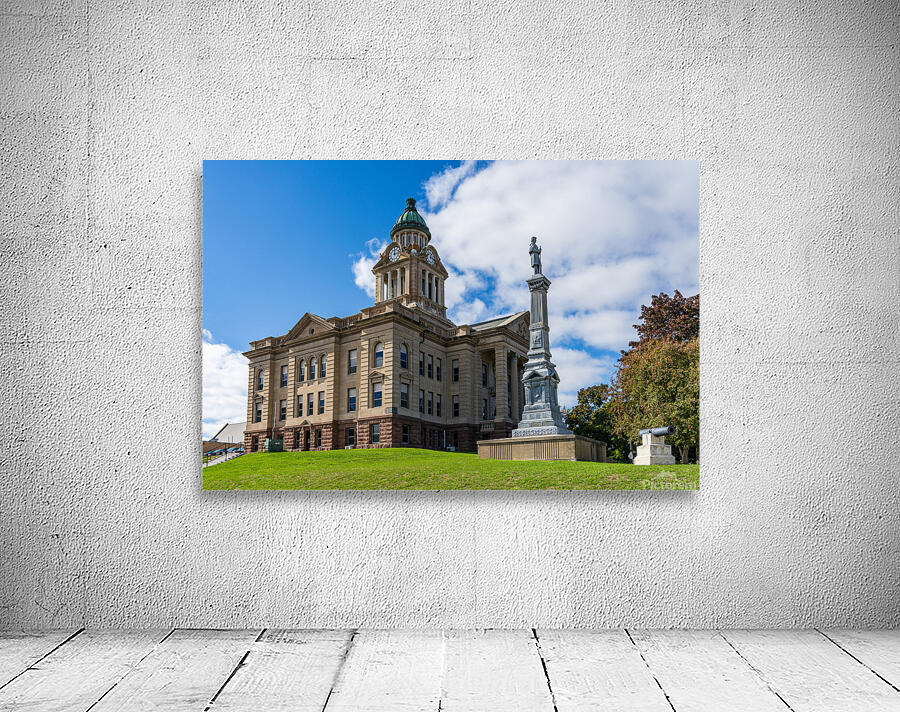 Facade and clock tower of Winneshiek County Courthouse Decorah Wall Preview